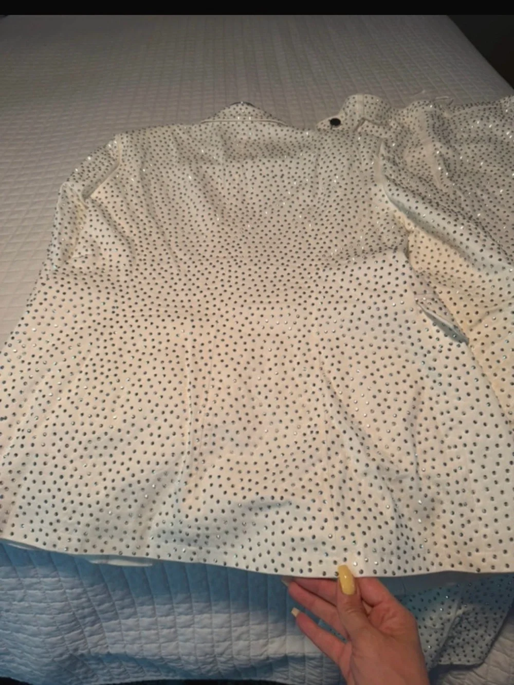 White Embellished Blazer Jacket and pants - Picture 2 of 5
